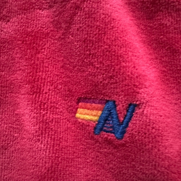 AVIATOR NATION VELVET RELAXED PULLOVER HOODIE - RED - Picture 2 of 6